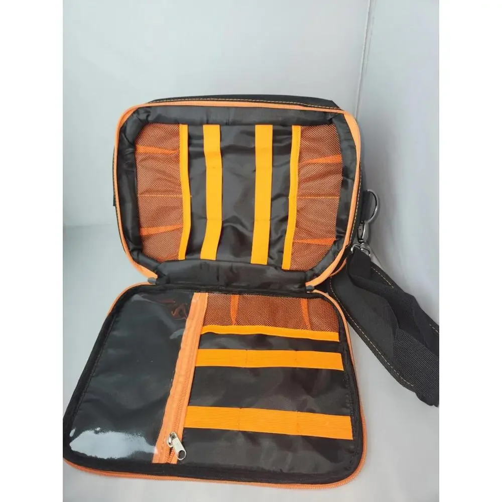new padded camera equipment bag 12x9x6 black & Orange shoulder strap adjustable